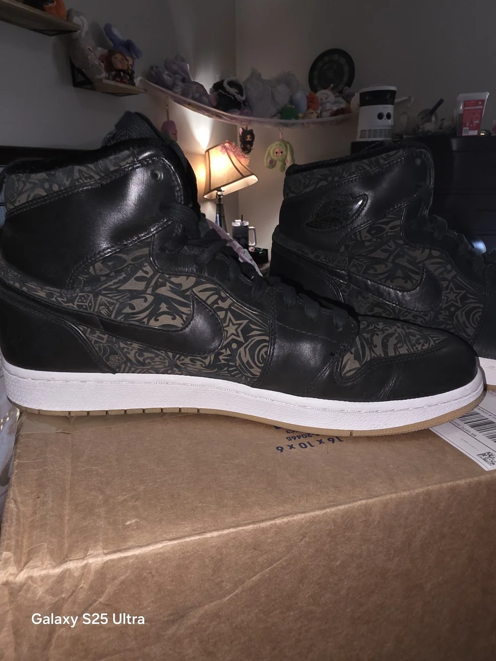 Air jordan retro 1 high black premier laser. Used But Look New. No Box. Size 13
